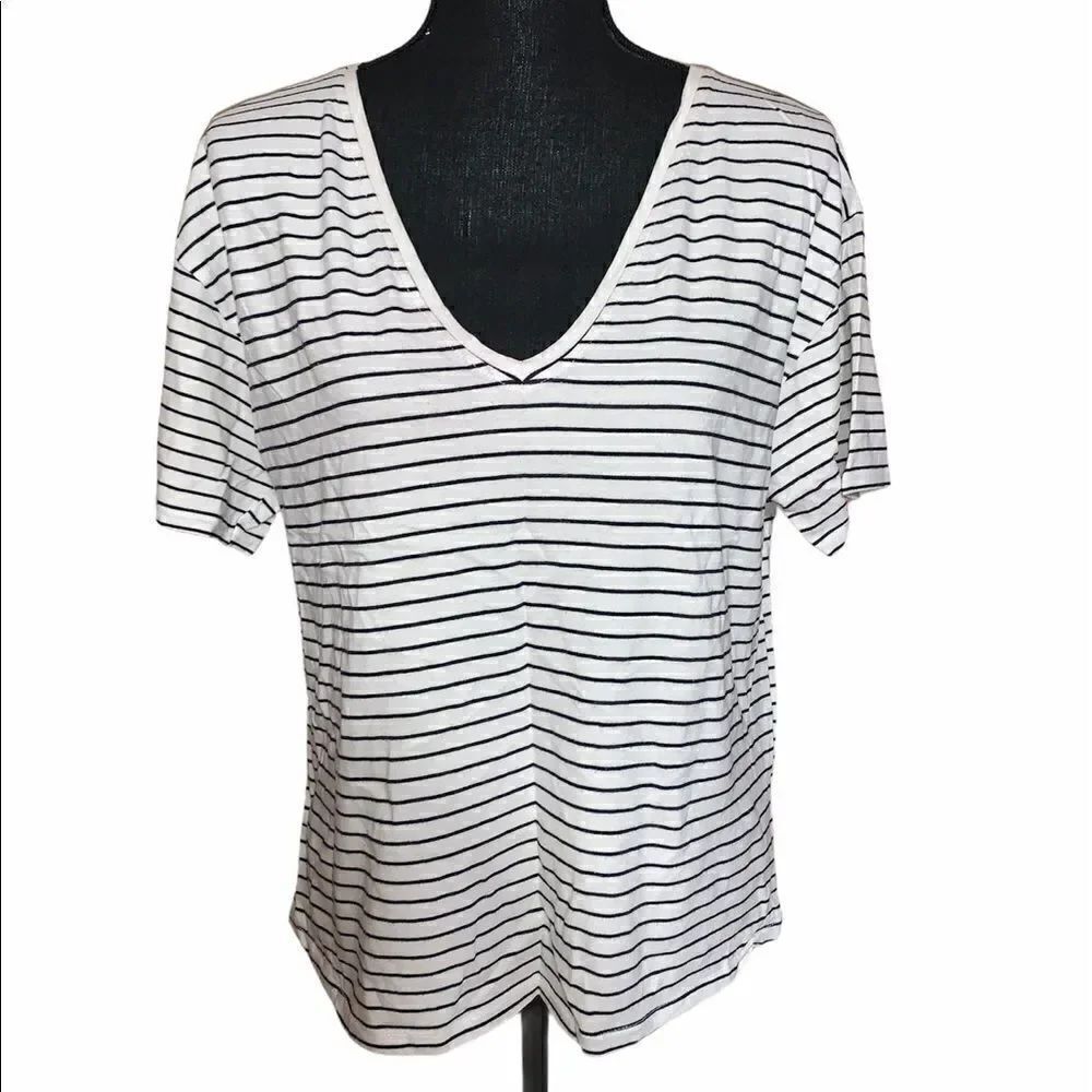 Zara Trafaluc Striped Short Sleeve Top